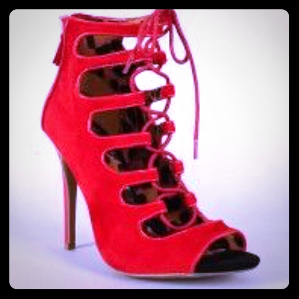 Red gladiator heels